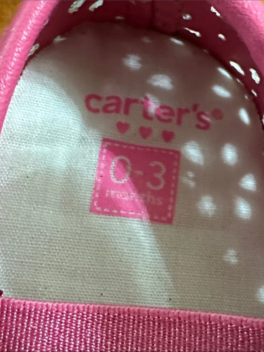 Carter's Pink Bow Cutout Baby Mary Jane Shoes
